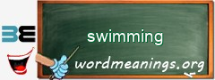 WordMeaning blackboard for swimming